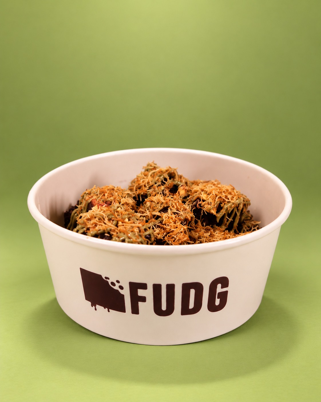FUDG Pistachio Kunafa premium brownie tub